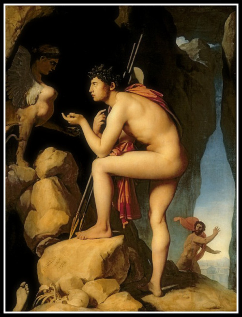 &quot;Oedipus and the Sphinx&quot; by Jean-Auguste-Dominique Ingres (1808).